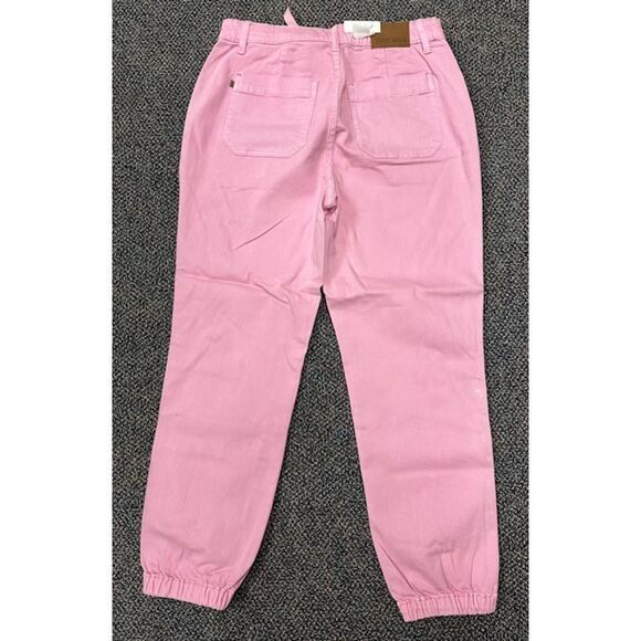 NWT Judy Blue Pink Joggers w/ tie waist. High Waist. So cute & comfy. - Picture 3 of 5